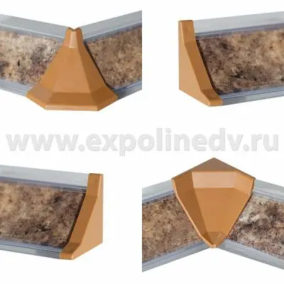 Бортик прозрачный комплект заглушек для прозрачного бортика, коричневый