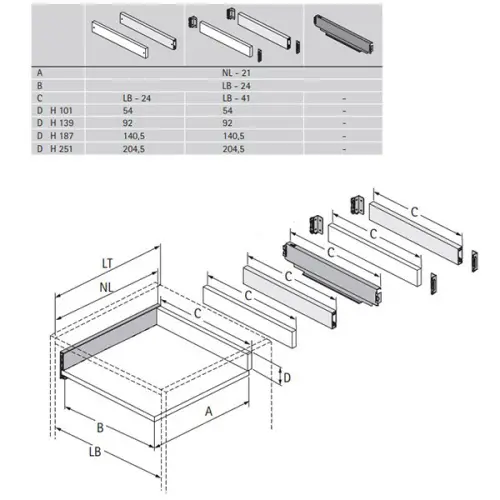 Комплекты ящиков Avantech You комплект ящика avantech you nl-350*187мм, silent system, серый